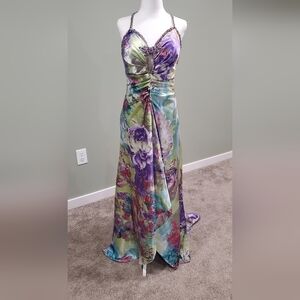 Jovani Multicolor Floral Gown